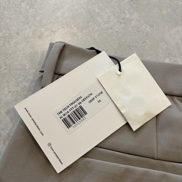 Icon Amsterdam Pants Mens 36/29 Stone Tech Trousers Stretch Nylon Blend NWT - Picture 3 of 10